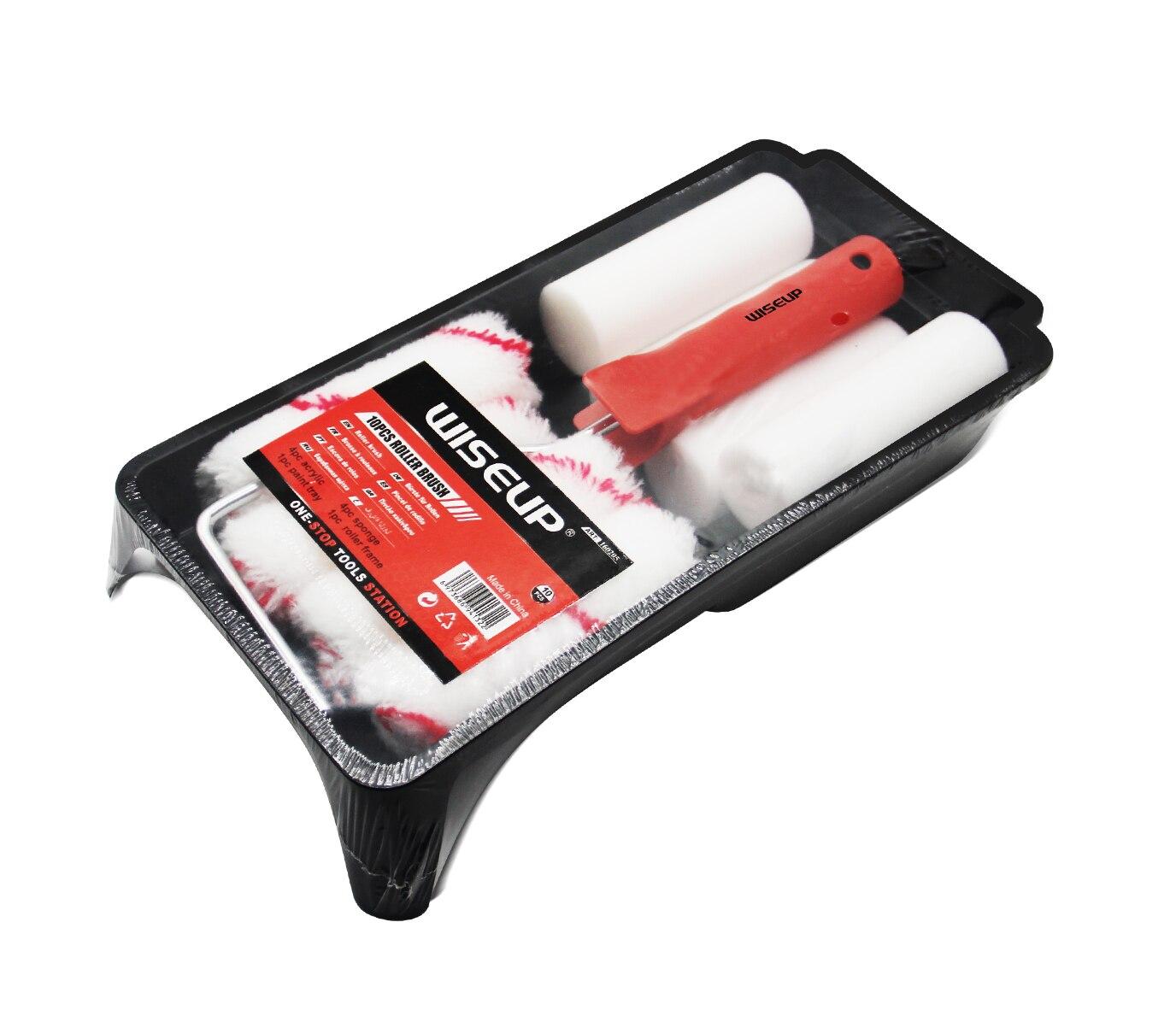 

WISEUP 10 шт., мини-валик для рисования стен, набор ручных инструментов для ремонта дома, настенная живопись, поролоновые чехлы из микрофибры красный