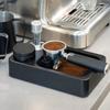 Advanced Multifunctional Coffee Knock Box Universal Fit Espresso Grounds Container with Built-in Tamper Distributor Storage