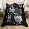Basketball Duvet Cover Set Queen,Sports Gaming Comforter Cover For Boys Girls,Black Graffiti Bedding Set Sports Bedspread Cover