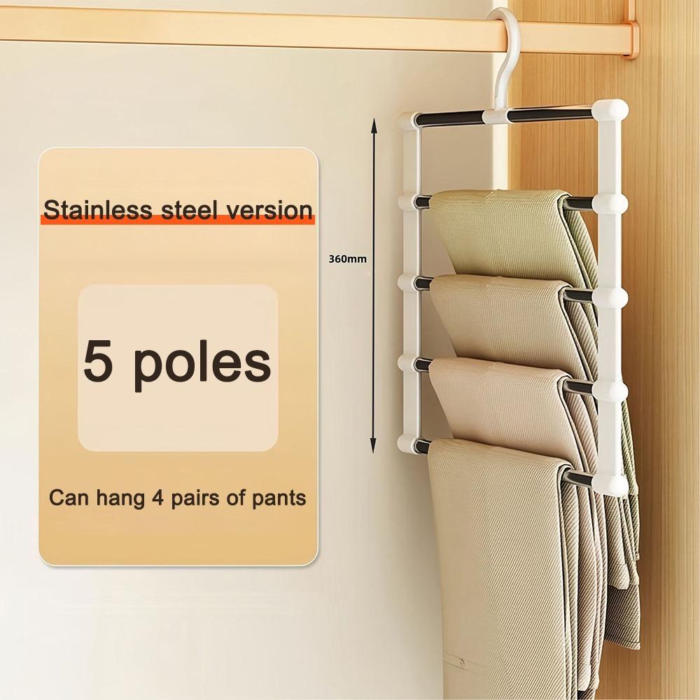Stainless Steel Trousers Clip Foldable Closet Organizer Durable Hangers
