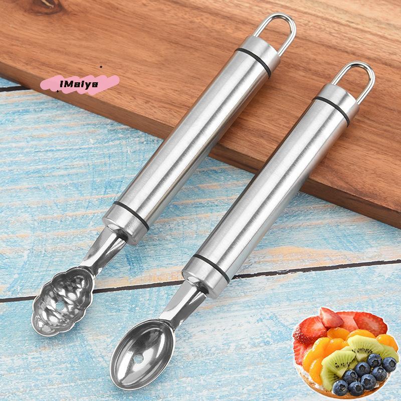 1Pc Stainless Steel Fruit Carving Spoon Wavy Baller Shaping DIY Scooping Kitchen Gadget Easy to Clean