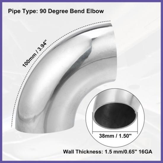 OD 1.5" 90 Degree Mandrel Bend Elbow Stainless Steel Bend Exhaust Tube