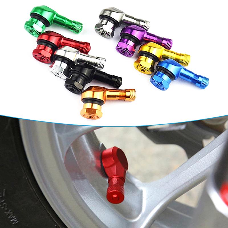 1Pc 90 Degree CNC Motorcycle Tire Valve Stems 17mm Universal CNC Aluminum Tubeless Valve Stems 10 Color Valve Caps