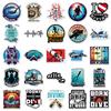 50pcs Trendy Diving Sports Stickers for Phone Cases, Power Banks, Guitars, and Refrigerators