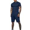 Men's Summer Quick-Dry T-shirt & Shorts Set - Solid Color Activewear for Running and Fitness
