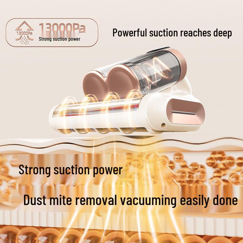 Automatic Bed Vacuum with Double Dust Cup & UV Sterilizer - High Suction Mite Remover