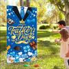 Celebrate Happy Father's Day Background Blue Gold Photo Flag Props  Photography Props