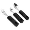 3Pcs Utensils Stainless Steel Wide Rubber Handle Nonslip Utensils Tableware Set for Household