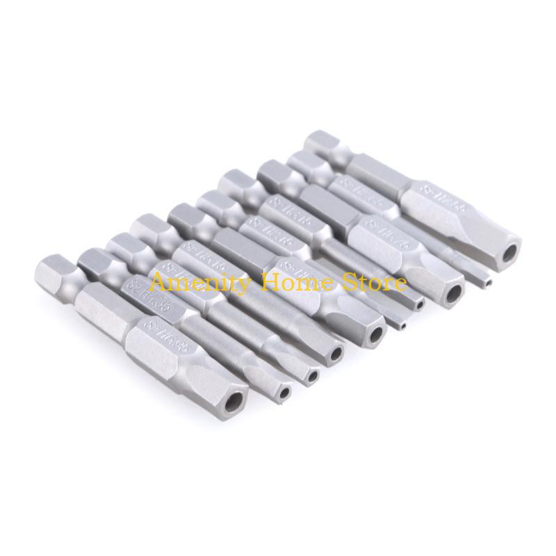 F26C 10Pieces 2.15-7.55 Magnetic Pentagonal Head Screwdriver Bits with 1/4" Secure Pentagonal Screwdriver Bit Set