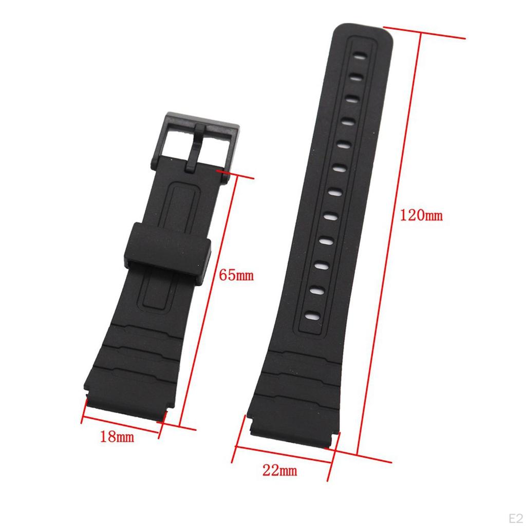 Watch Band 18mm Width Adjustable Wristwatch Strap for AE-1300 W-800H AE-1200