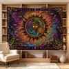 2D Flat - 2D Flat - 1pc 2D Flat Tapestry Cosmic Eye Mandala Tapestry with Eyes, Sun, And Serpents in Colors