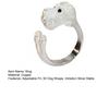 Couple Finger Ring Adjustable Band Imitation Silver Opening Design Finger Matte Texture Schnauzer