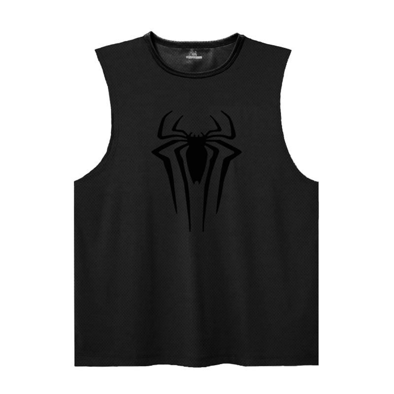 Summer Round Neck 3D Spider Pattern Printed Top Fashionable Casual Sleeveless Vest Men's T-shirts
