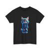 Blue Neon Kitten T-Shirt Cute Cat Graphic Tee