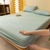 1PC Bed Fitted Sheet Bed Mattress Cover Solid Color Bed Linen Non Slip Mattress Covers Bedsheet Soft and Breathable