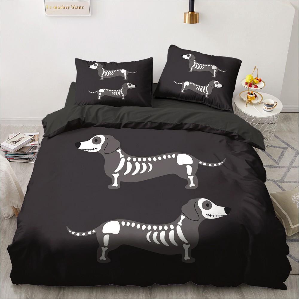 Dog Cat King Queen Duvet Cover Pet Kitty Puppy Bedding Set For Kids Teens Adults Lovely Animals Blue Soft 2/3pcs Quilt Cover