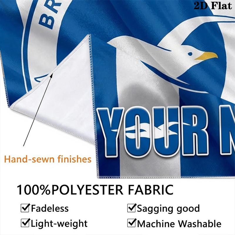 Custom Name Brighton&Hove Albion Wall Tapestry Aesthetic Wall Hanging Printed Fabric Blanket Decorative Tapestries for Bedroom Living Room Home Decor