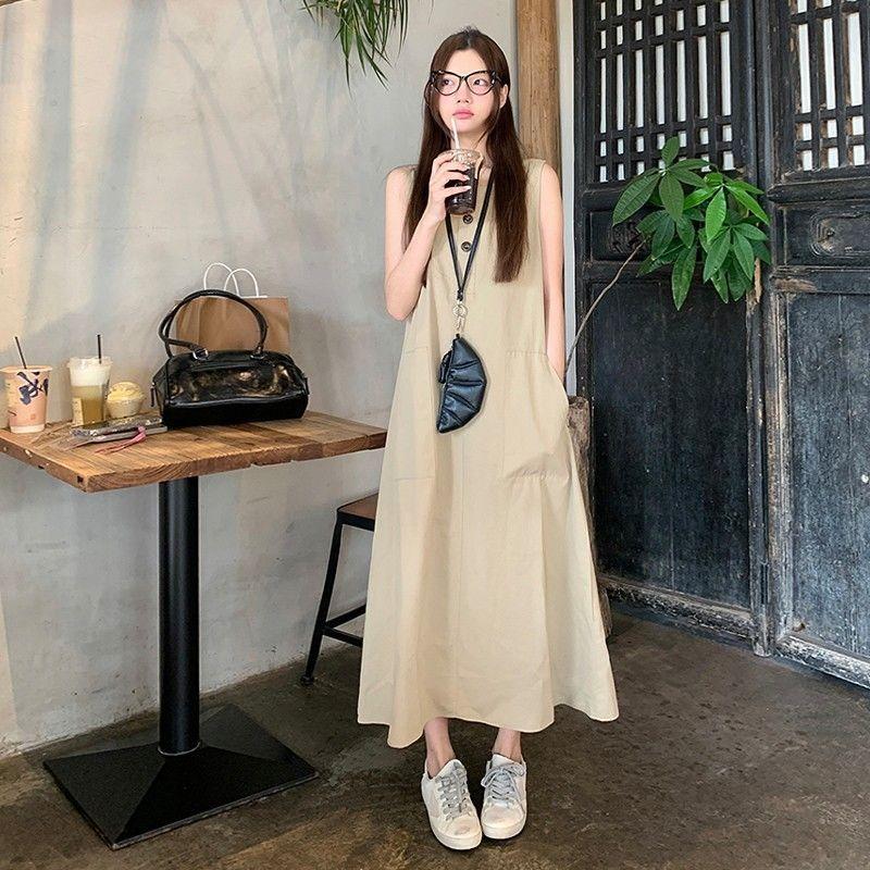 Sleeveless casual loose dress summer new women's clothing temperament thin fishing dating dress seaside vacation