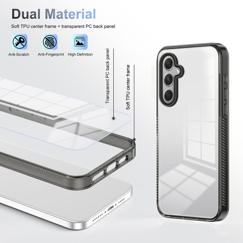 KEYSION Transparente Handyhülle für Samsung A55 5G A35 A25 TPU+PC Rutschfest HD Klar Stoßfest Handyhülle für Galaxy A15 A05S