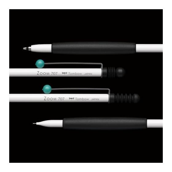 Tombow Oil-Based Ballpoint Pen ZOOM 707 0.7mm White Green with Gift Case
