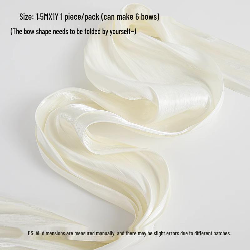 French Pearlescent Snow Satin Fabric Flower Bouquet DIY Bow Decoration Floral Art Materials