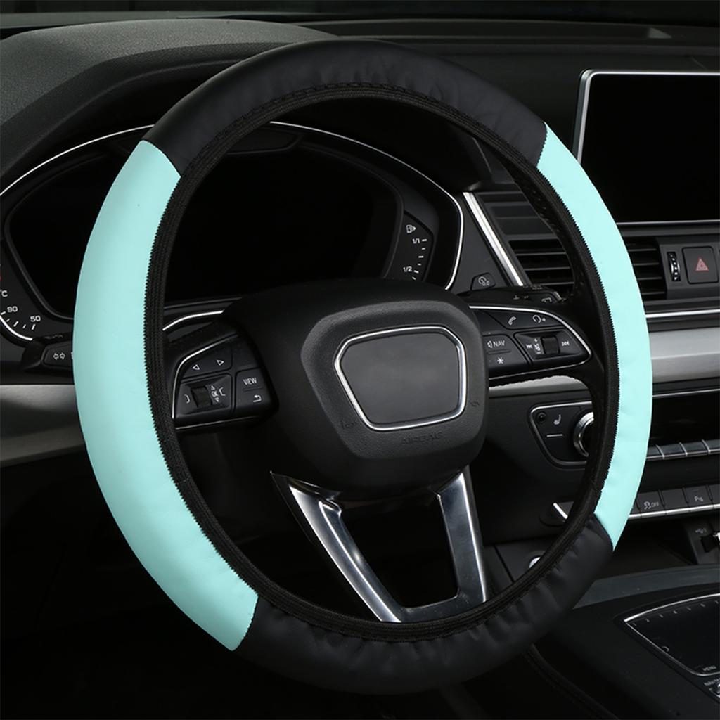 Car Steering Wheel Cover No Inner Ring Anti-Slip PU Leather Steering Wheel Cover - Sport Style Auto Interior Styling Accessory