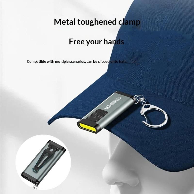 Multifunctional Keychain Flashlight Usb Rechargeable Mini Flashlight With Cob Work Light Keyring Camping Walking Pocket Lamp