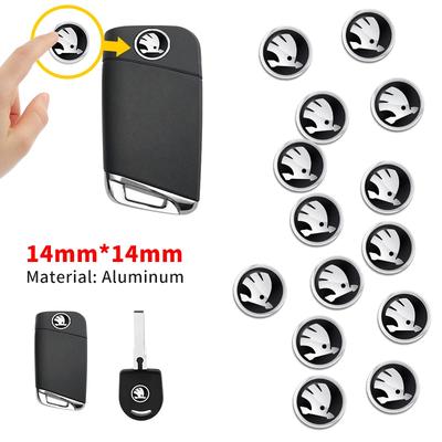 AAFN1 New 11mm 14mm Car Key Emblem Sticker Auto Control Key Logo Decal For Octavia Fabia Rapid Yeti Superb A5 A7 VRS VII Scala