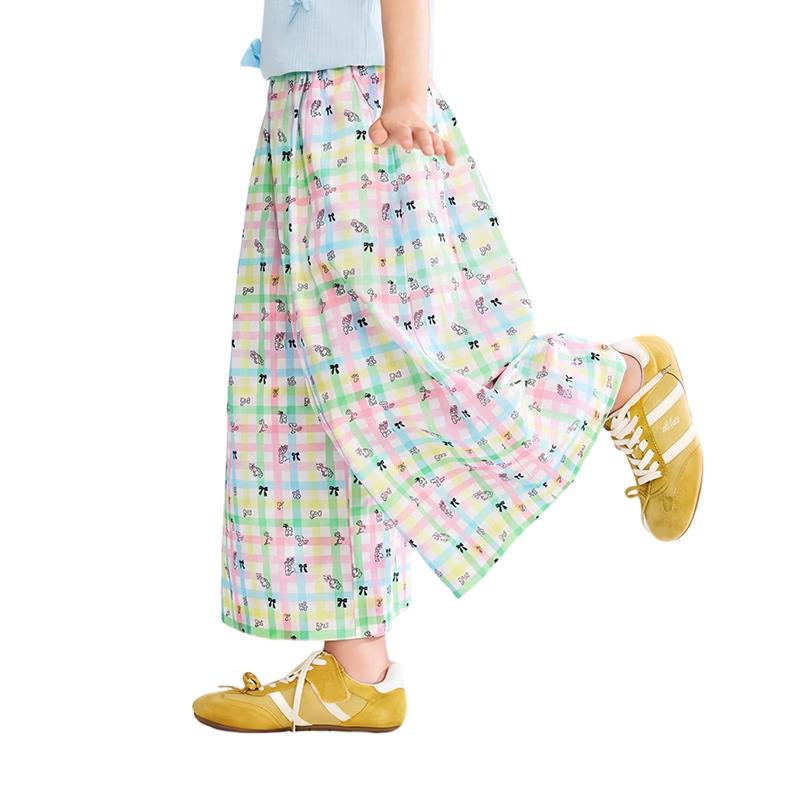 ASK JUNIOR Girls Summer Lightweight Straight-Leg Pants 140
