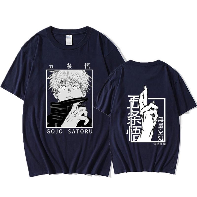 New Gojo Satoru Print T Shirt Men Women Casual Personality Loose T Shirt Streetwear Fashion Anime Harajuku Tees