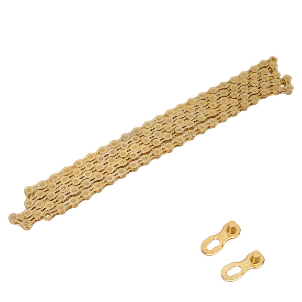 Bike Chain 10 Speed Half Hollow Variable Speed Chain Mountain Road Bike Replacement Chain Gold