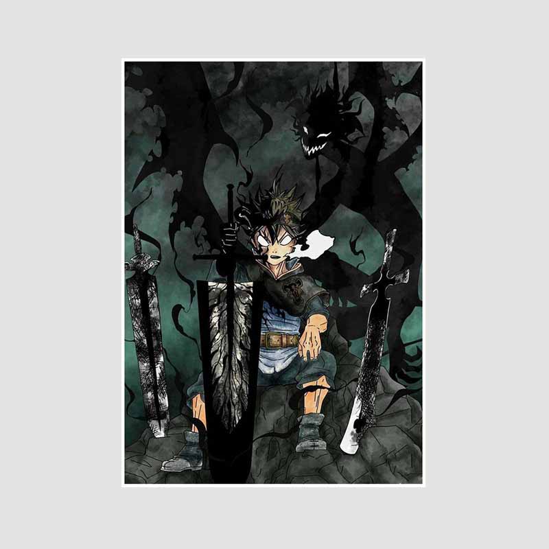 DIY Bar Home Decor Mural White Paper Classic Anime Black Clover Yami Posters HD Prints Living Room Decoration Painting Pictures Gifts