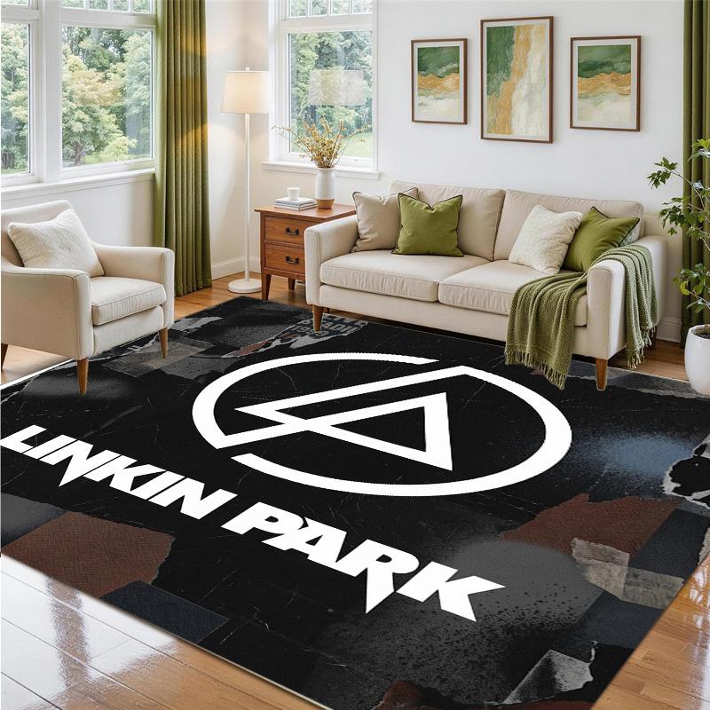 Linkin Park Design Crystal Velvet Rug Soft Decorative Mat for Bedroom Entrance