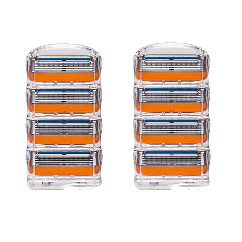 8 шт., сменная головка для бритвенных лезвий для мужчин, ручные безопасные бритвенные лезвия жёлтый