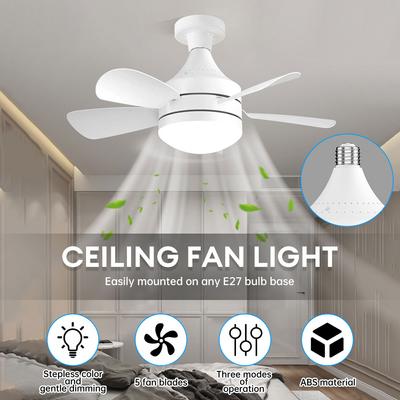 E27 Schraubkopf LED 20W Ventilatorlicht Fernbedienung Dreifarbiges Dimmen Abnehmbares Ventilatorblatt Wohnzimmer Schlafzimmer Kleines Ventilatorlicht