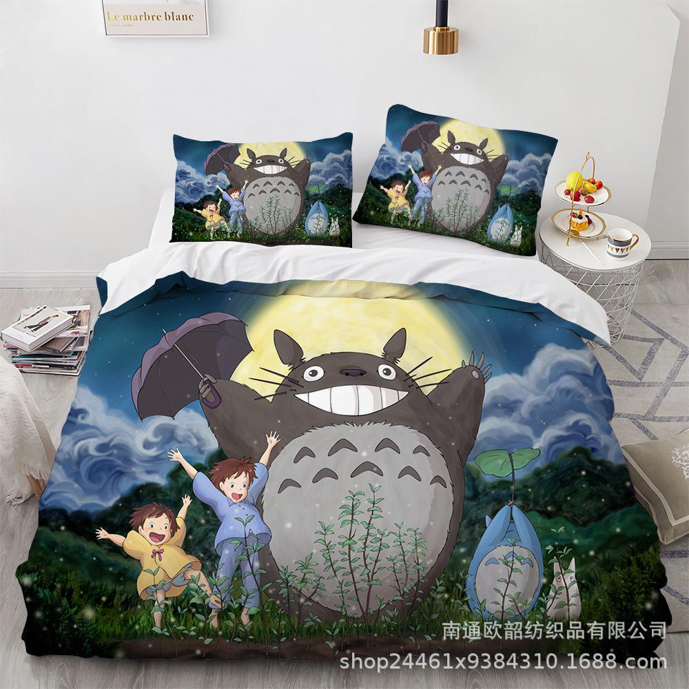 3D Digital Printing Cartoon Animation Chinchilla Bedding Three-Piece Set, Quilt Cover Pillowcase Four-Piece Set