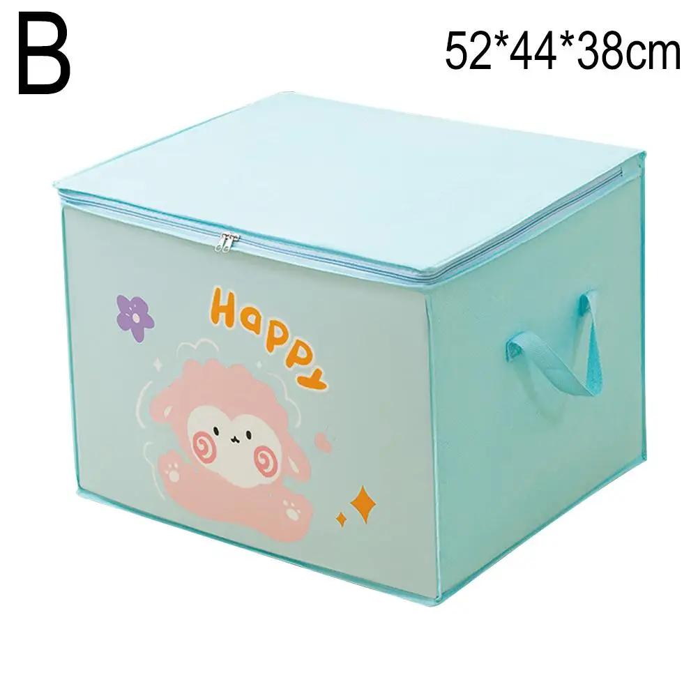 Large Capacity Clothes Quilt Storage Bag Printed Pattern Clothes Foldable Household Box Organizer Dust-proof Storage Wardro W1Y9