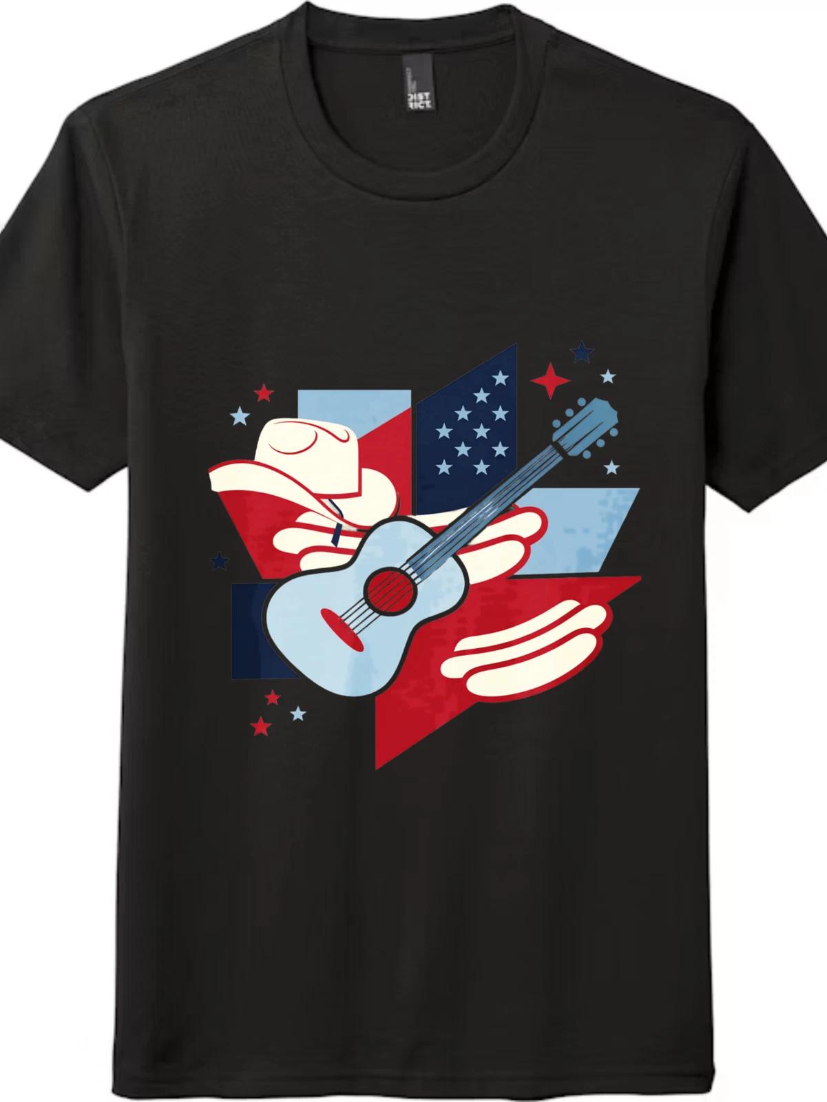 American Guitar & Hands Graphic kids boy kids boy tee | Country Music Unisex kids boys T-Shirt 130