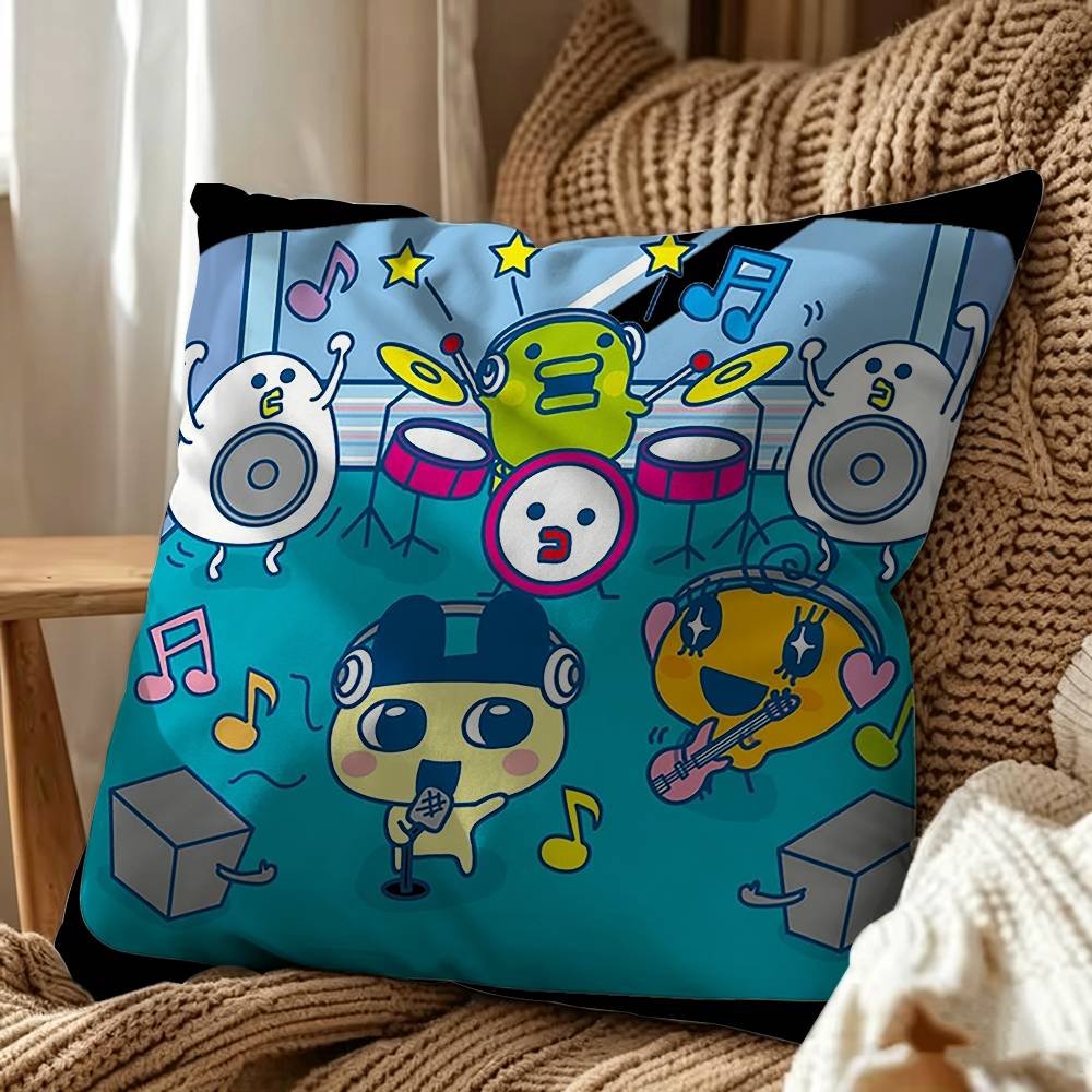 Cute Tamagotchi Kuchipatchi Square Pillow Case Multi Sizes For Car Home Bedroom Decor Custom Valentine Gifts