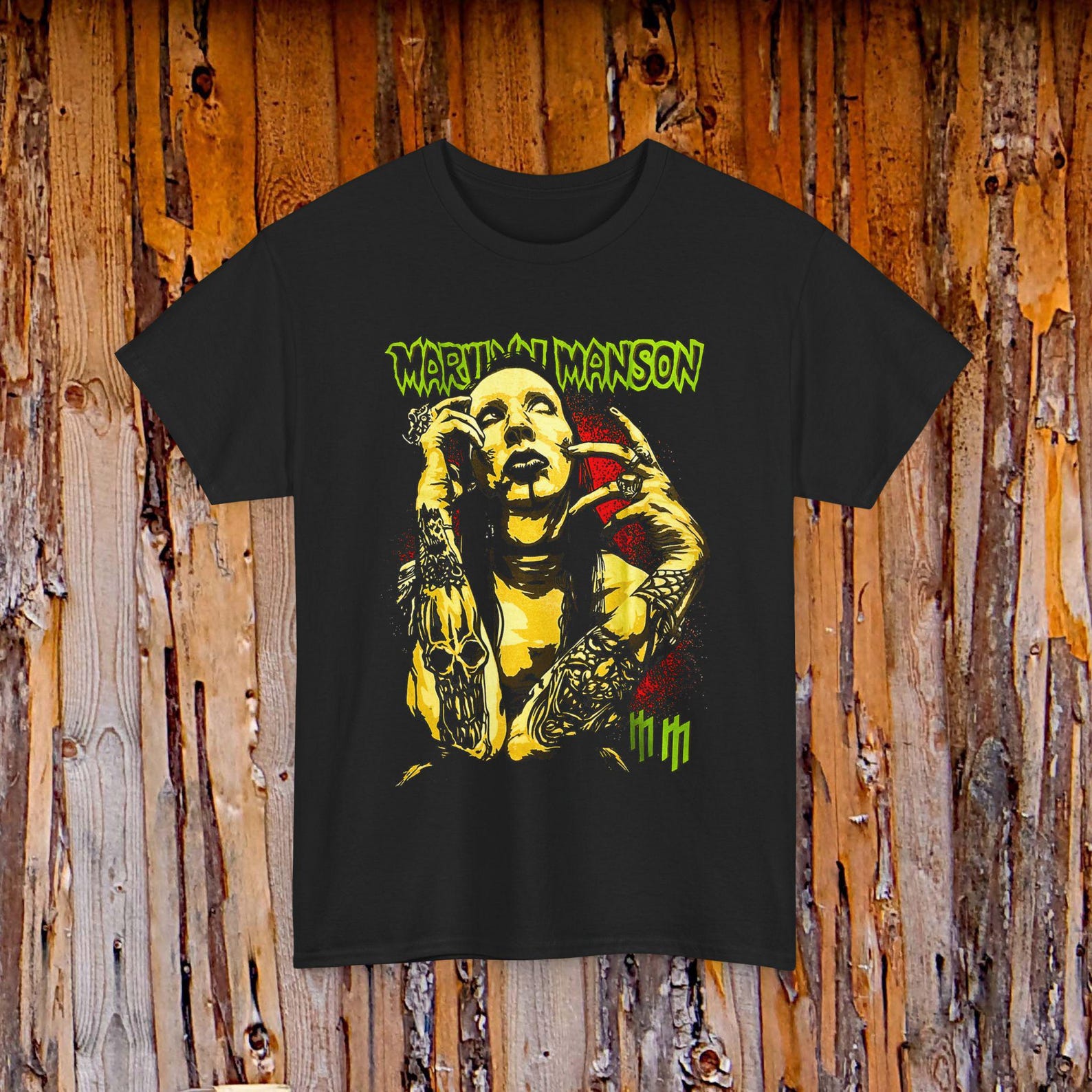 Marilyn Manson Vintage Rock Band Logo Tee | Music Shirt S