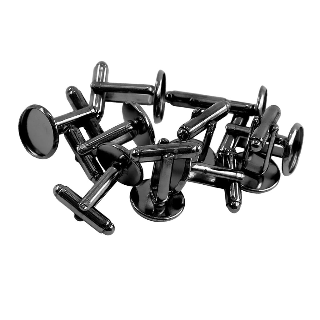 

10 шт. Запонки Заготовки Налаштування Підходить (1/2 дюйма) 12 мм Кабошони Запонки Безель 12mm