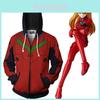 Langley Evangelion Asuka Soryu Fantasia Cosplay Hoodie Anime Jaqueta com Zíper Moletom
