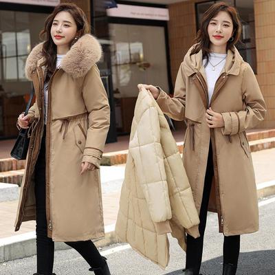 Veste d'hiver pour femme style coréen mi-longue Dames Bureau Chaud Polaire Parkas