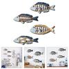 4Pieces Seasides Inspireds Wooden Wall Art Handmade Fish Decorations for Entryway Hallway Interior