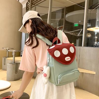 Cute Dopamine Girl Mushroom Small Backpack College Student Travel Bag 2025 New Backpack Travel Backpack