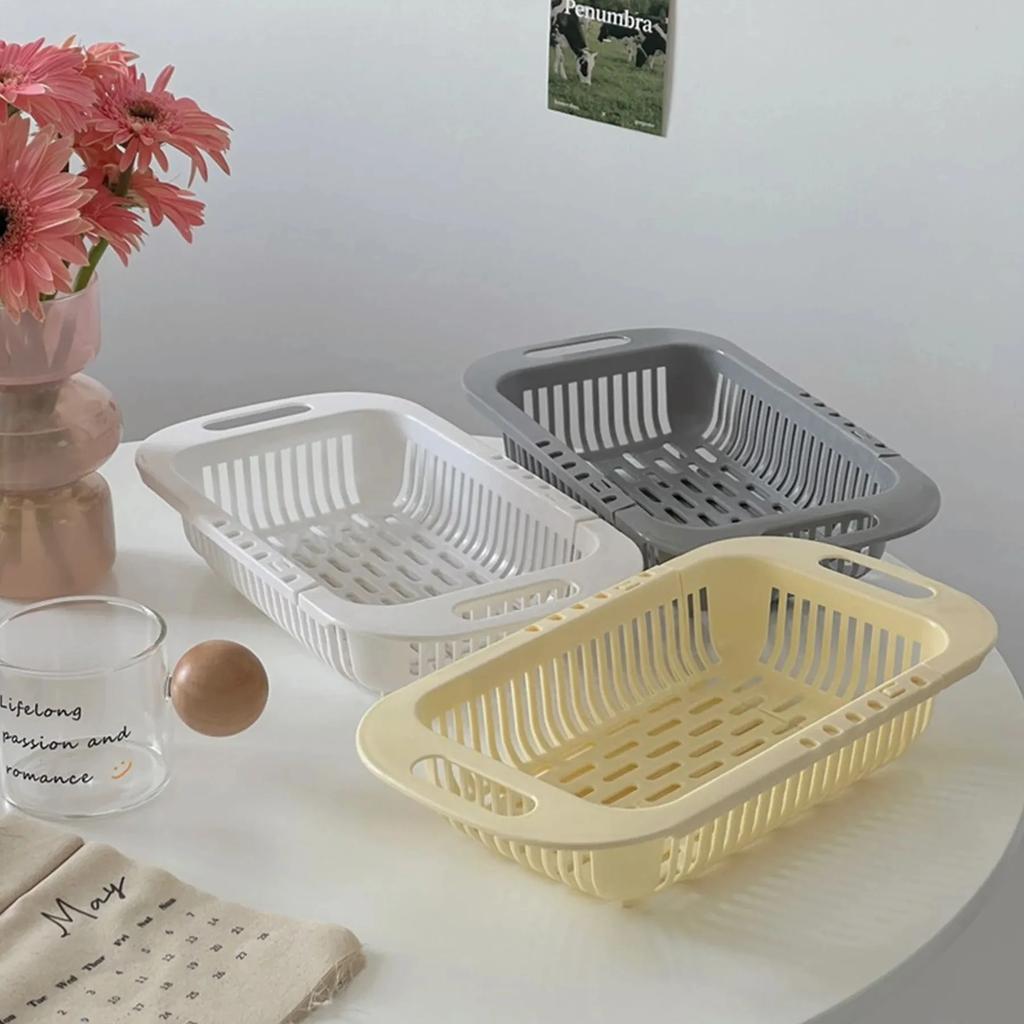 Drain Basket Bowl Rack Kitchen Fruit Basin Storage Rack Sink Retractable Sink Storage Rack Multifunctional Drainage Basket For