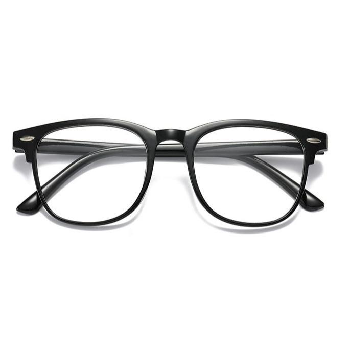 2PCS Unisex Square Plastic Frame Trendy Anti-Blue Light Clear Glasses for Back To School Clothing Accessories.