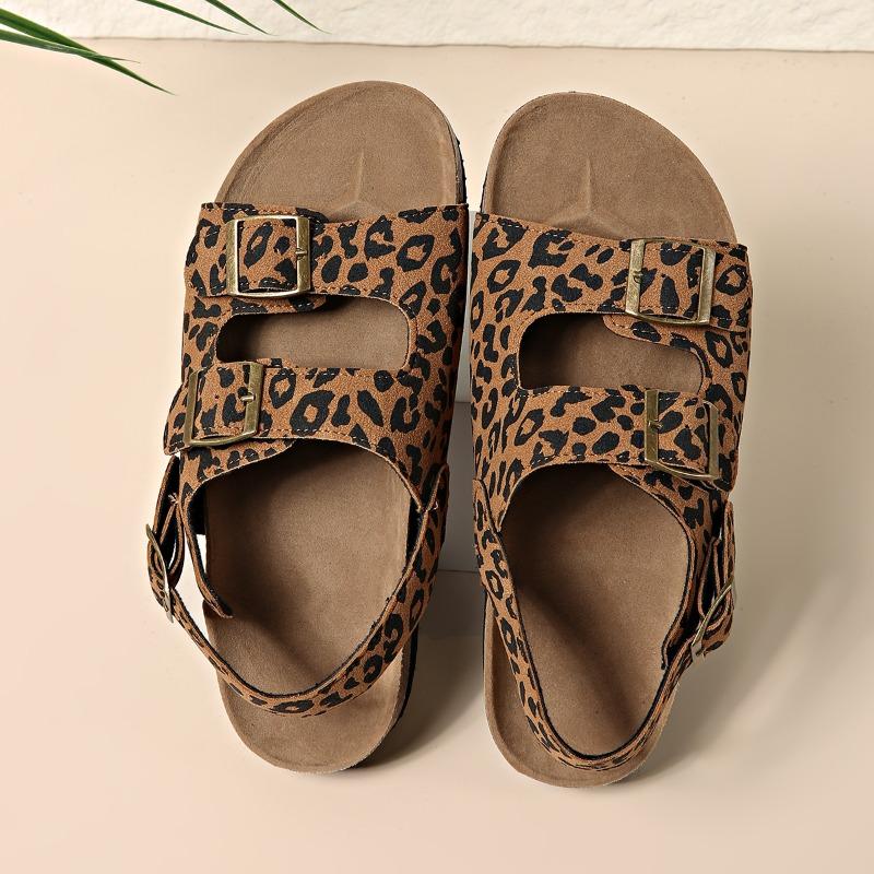 Sandalias de Mujer Punta Redonda Suela Plana Hebilla de Cinturón Hebilla de una línea Zapatos de Tacón Bajo Ocio Playa Moda Combinan con Todo Sandalias De Mujer
