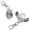 Vintage Numerals Quartz Pocket Watch Owl Shape Watch Sliver Case Necklace Pendant Keychain Clock Chain Mens Women Christmas Gift