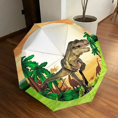 1pc Dinosaur Decorations Fashionable Automatic Opening/Closing Folding Umbrella with 8 Iron Bones, Plastic Handle Yy251015036